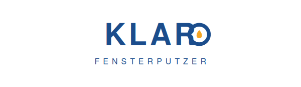 KLARO Fensterputzer Logo mit Wassertropfen